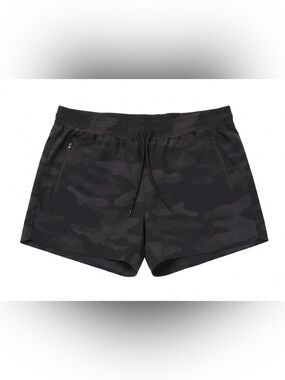 Ebb & Flow Athletic Shorts Mens XL Black Camo Running Gym‎ Pockets Drawstring